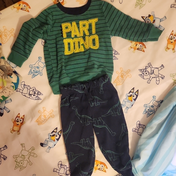 Carter's Other - Green and Navy Dinosaur Sweat Outfit
